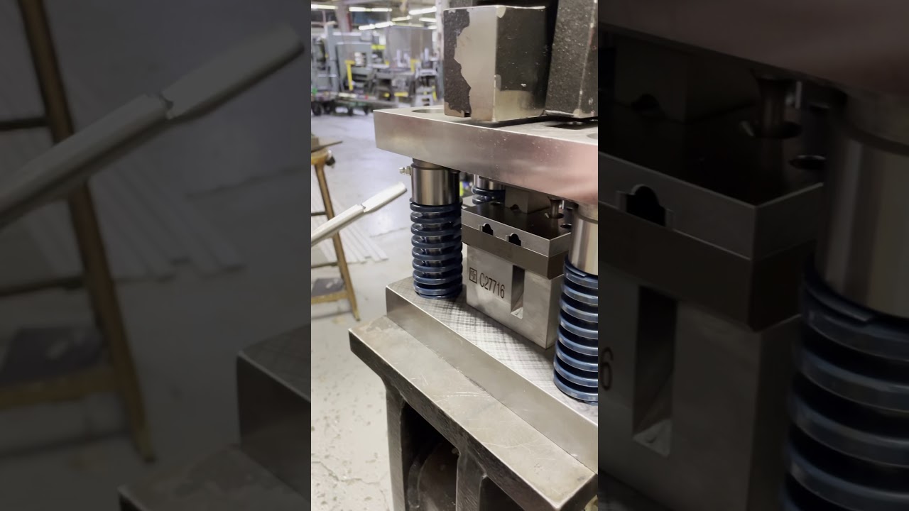 Flatten and Punch Steel Rod on an Ironworker #shorts