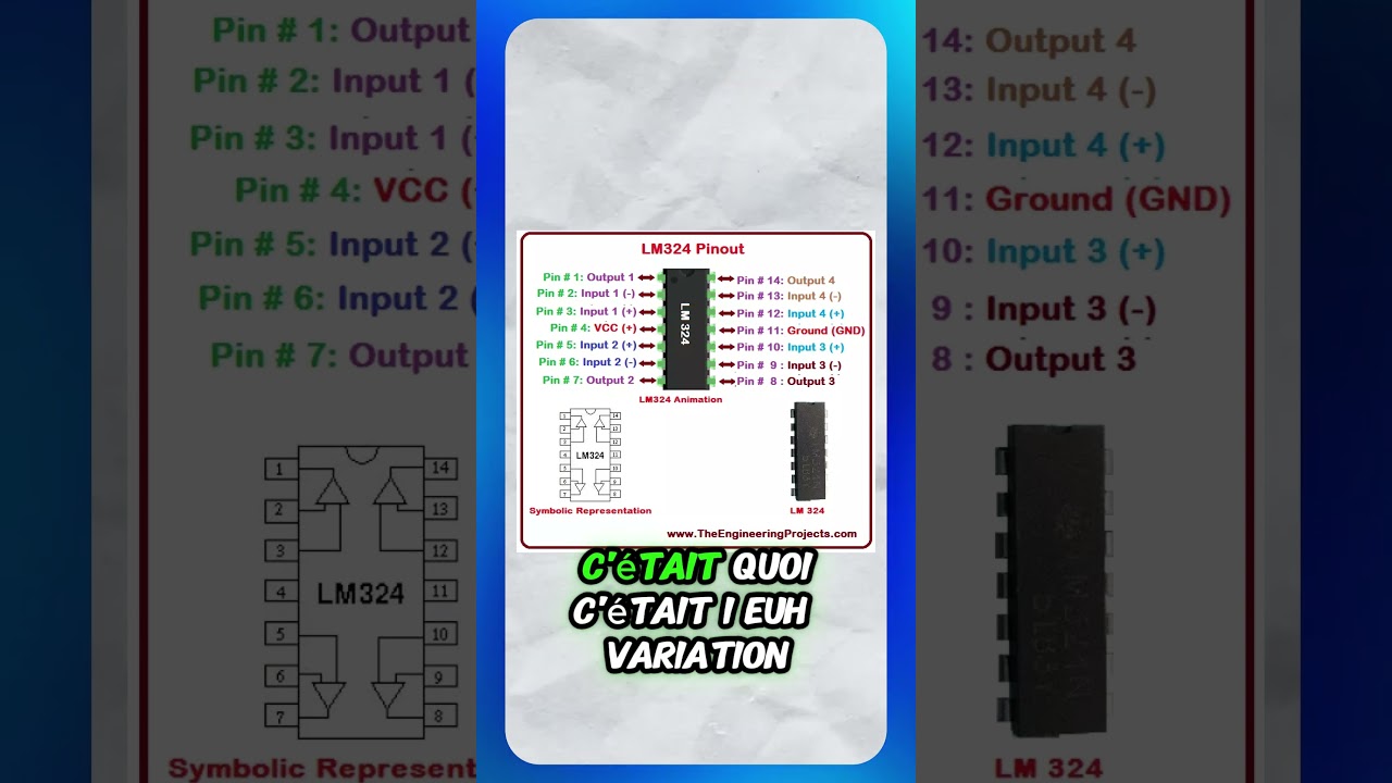 🎛️🔋le LM324:Ce composant fait tout : ampli, comparateur, filtre 