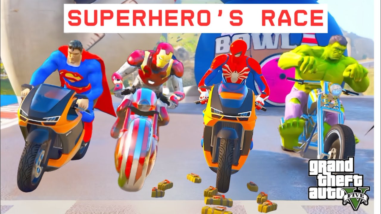 GTA V : Spiderman Hulk And SuperHero's Race, Venom Cheated Spiderman 😮| EP 15 #gta5
