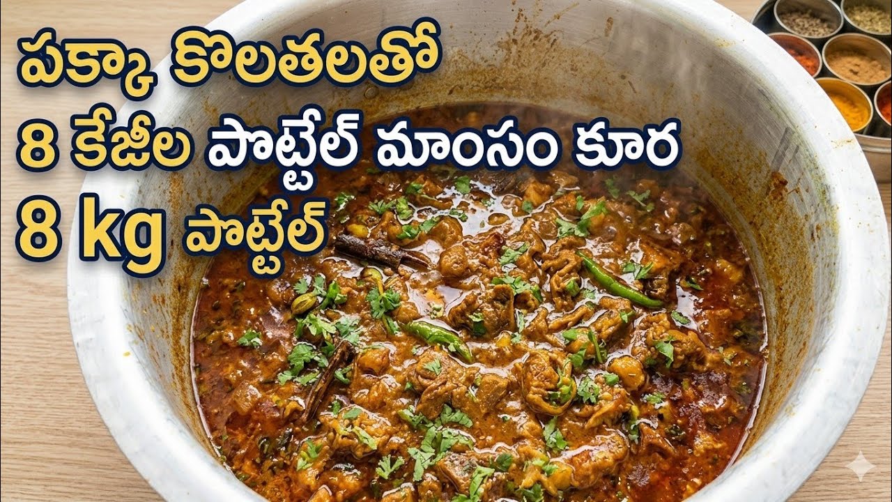 8 kg లా పొటెల్ మాంసం కూర కొబ్బరి గసాలు వేసి చిక్కటి గ్రేవీతో కమ్మటి రుచితో పక్కా కొలతలతో 👈 మీకోసం 👌😋