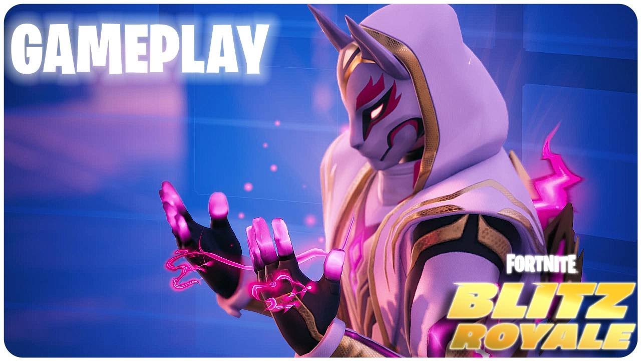 Jugando con la skin del Deriva saqueador de grietas en Fortnite Blitz royale Gameplay sin comentario