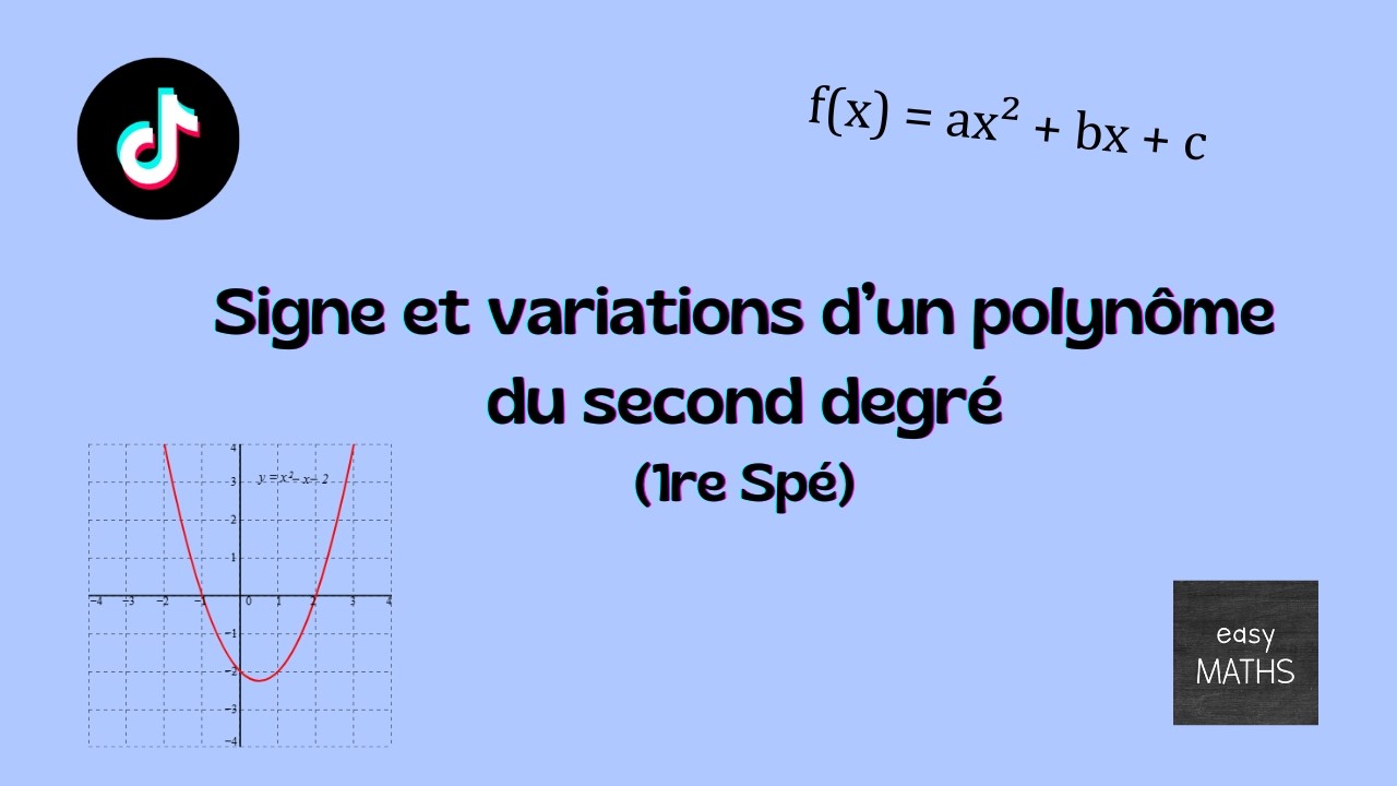 Variations et signe d’un polynôme du second degré #mathematics #college #lycée #study #analyse