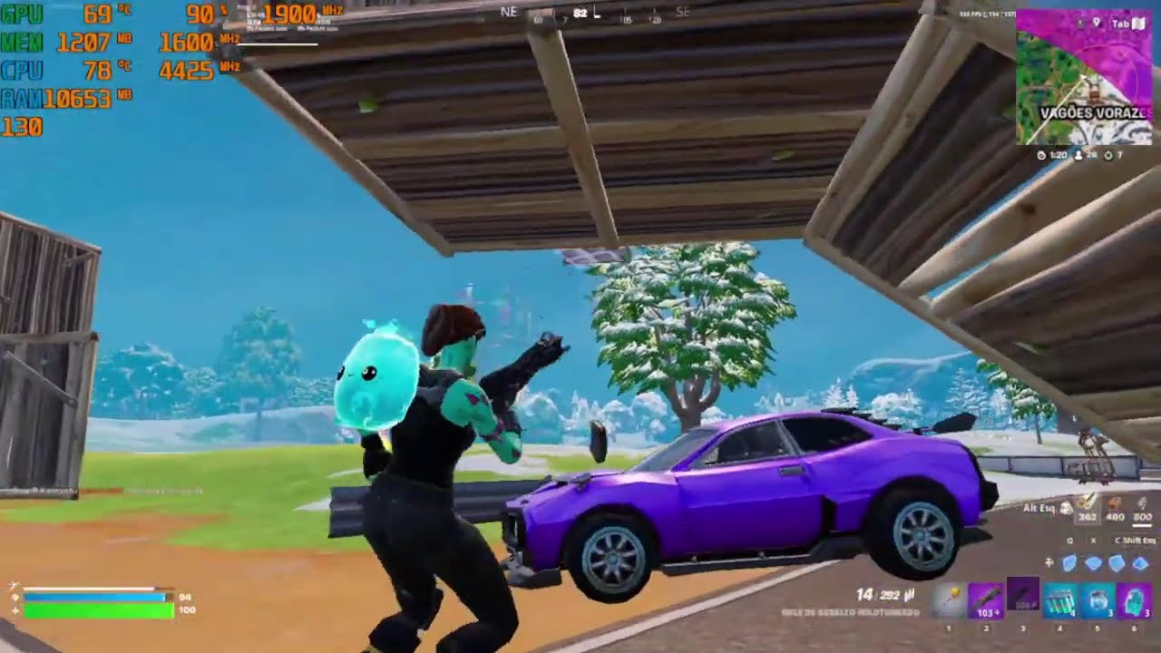 Ryzen 5 5600G e 5600GT Vega 7 | Fortnite Modo Desempenho | Capítulo 6 Temporada 1 Desempenho em 768p