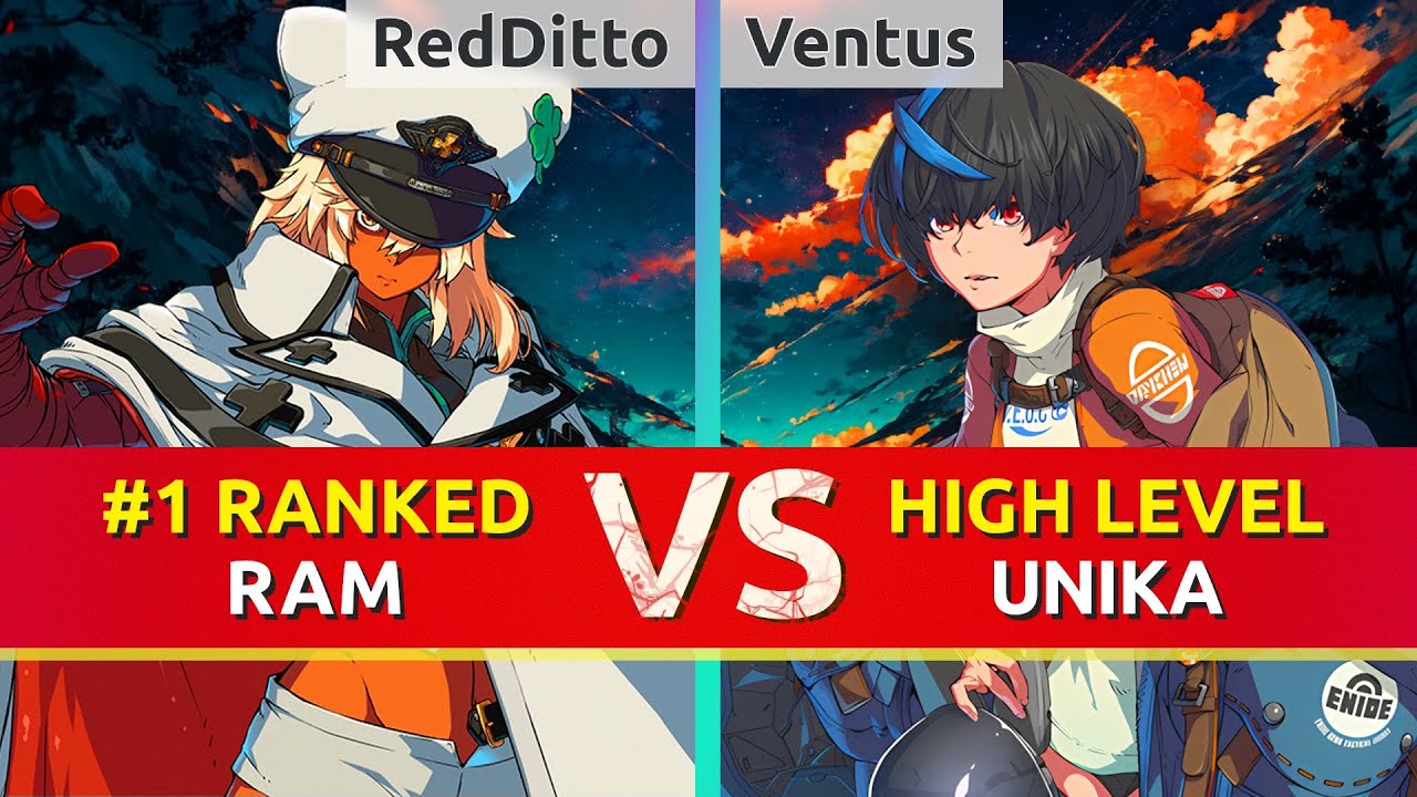 GGST ▰ RedDitto (#1 Ranked Ramlethal) vs Ventus (Unika). High Level Gameplay