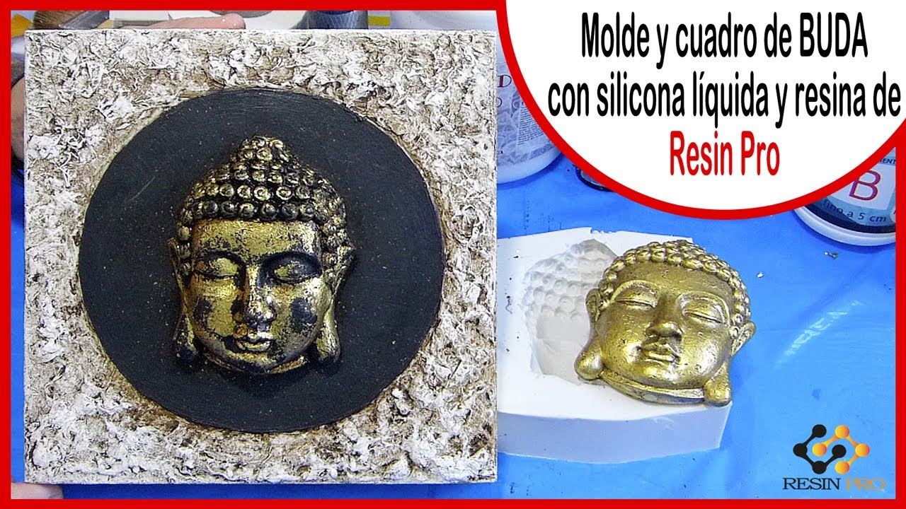 Molde y cuadro de BUDA con silicona líquida y resina epoxi Resin Pro