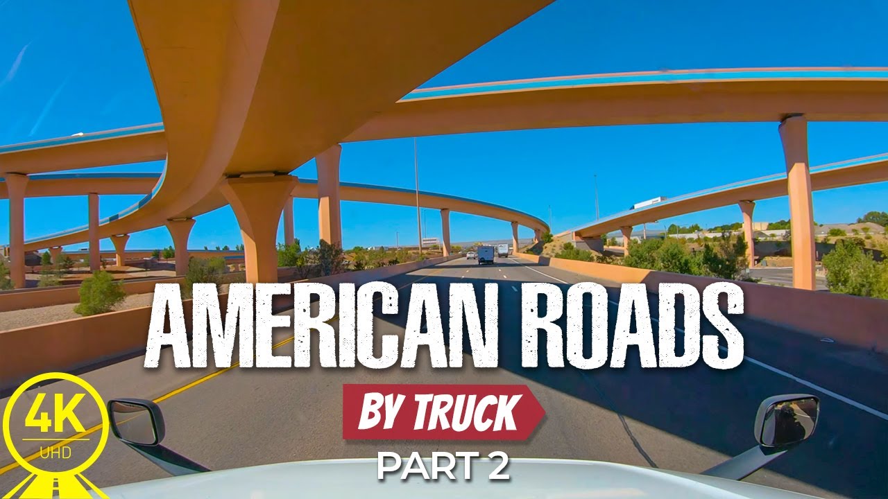 [4K 60fps] Scenic Drive - American Roads By Truck, Interstate-90 - Montana and New Mexico - Part# 2