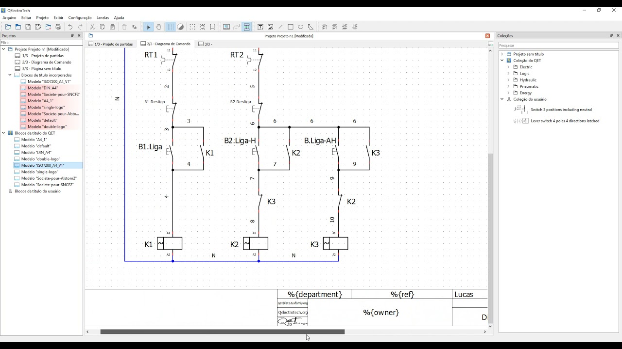 Primeiros passos no QElectroTech - Configurando a legenda.