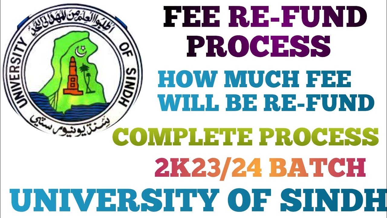 Fees refund process University of Sindh 2023/24 batch//How to re-fund of Morning, Evening and Self