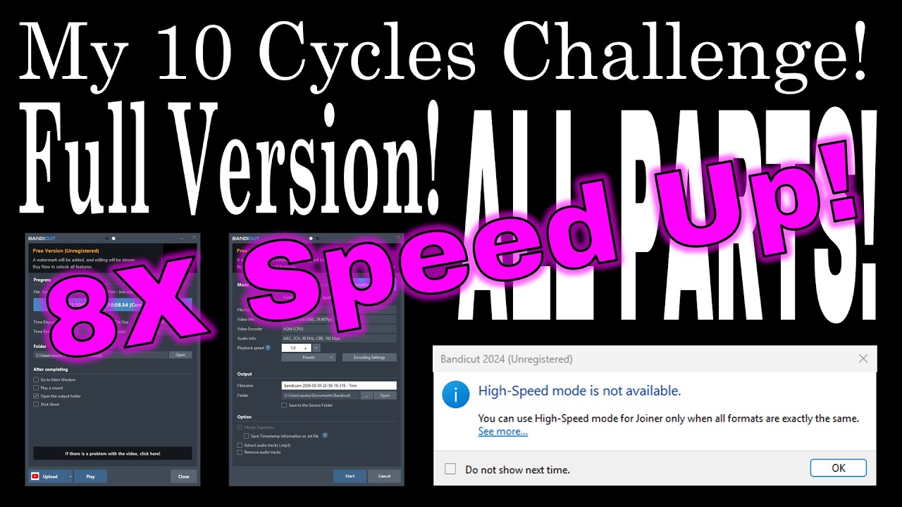 (OLD VERSION'S STYLE!) My 10 Cycles Challenge - FULL VERSION! (All Parts!) - 8X Speed Up!
