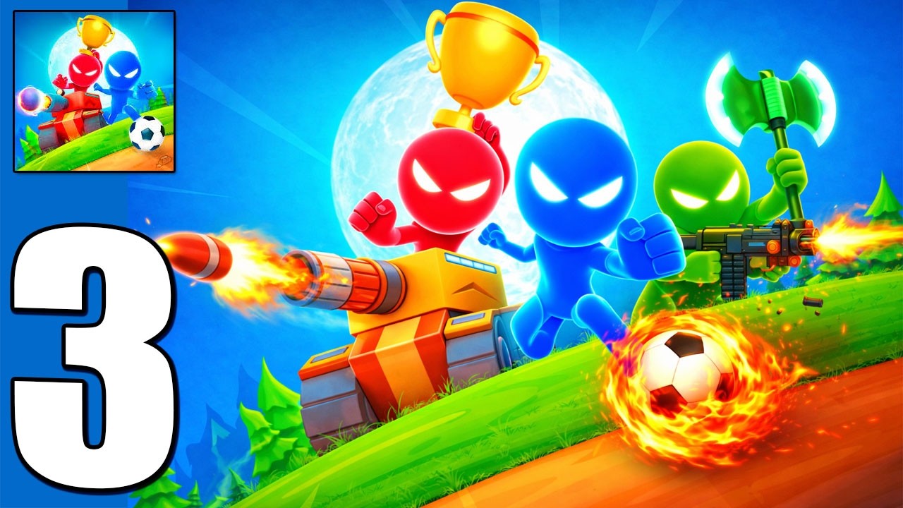 Stickman Party 2 3 4 MiniGames - Gameplay Walkthrough Part 3 - Battle Game and Fun, (iOS, Android)