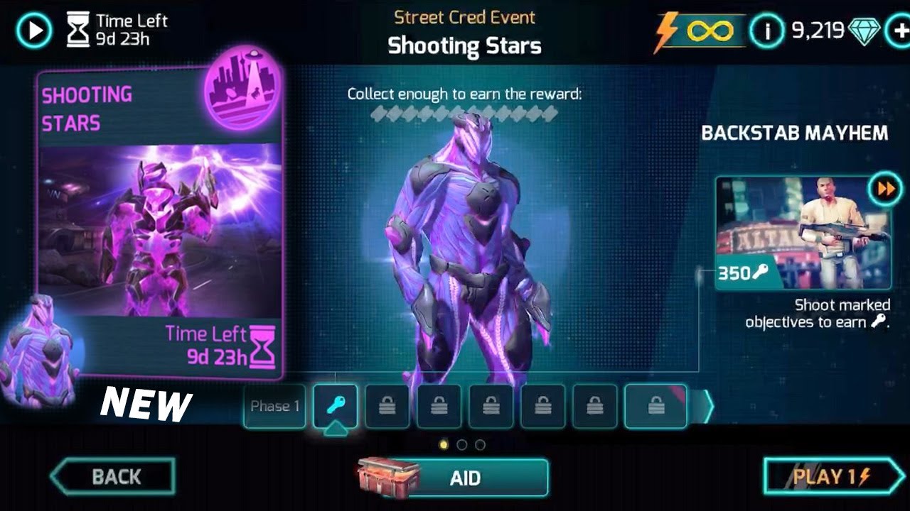 NEW SHOOTING STARS EVENT | NEW EXOSKELETON: HARBINGER | GANGSTAR VEGAS