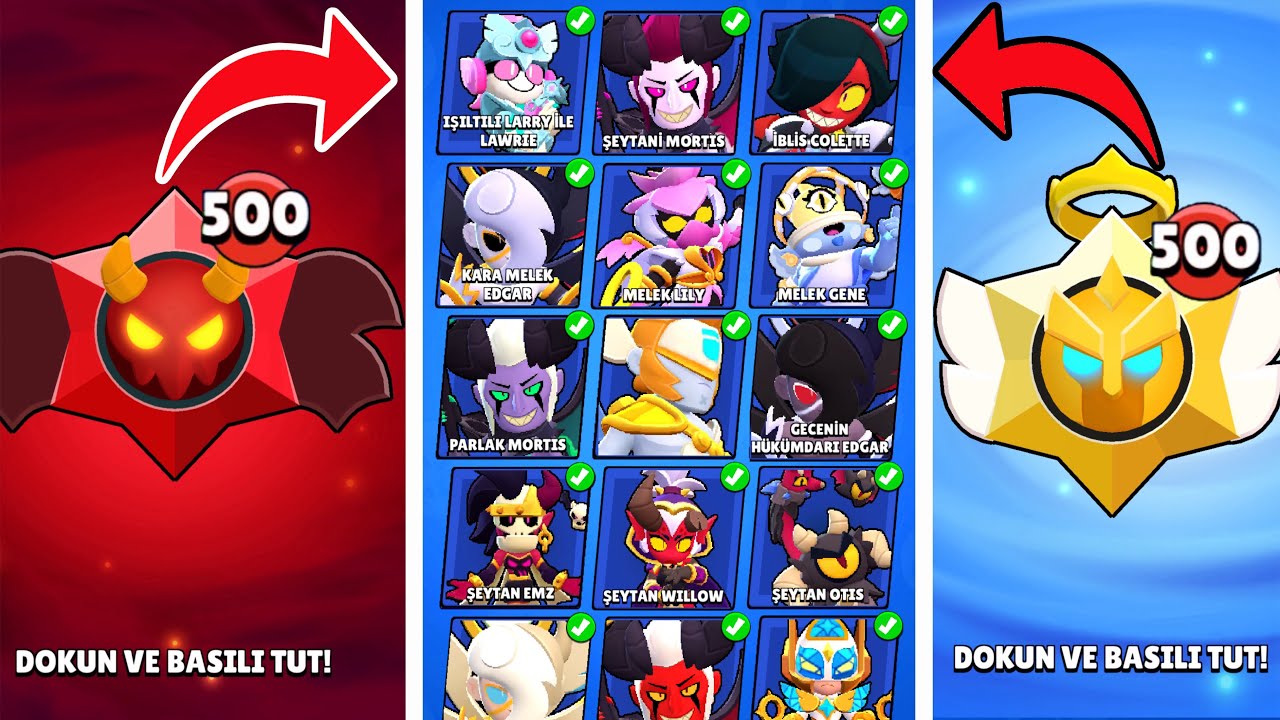 1000 TANE MELEK VE ŞEYTAN STARR HEDİYESİ AÇARAK TÜM KOSTÜMLERİ ÇIKARTTIM !! BRAWL STARS