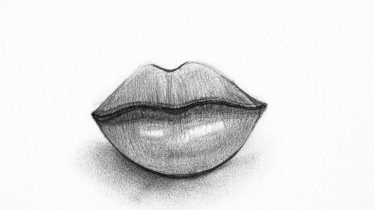 How to draw realistic lips with pencil| Easy  realistic lip drawing tutorial #drawing #howtodraw