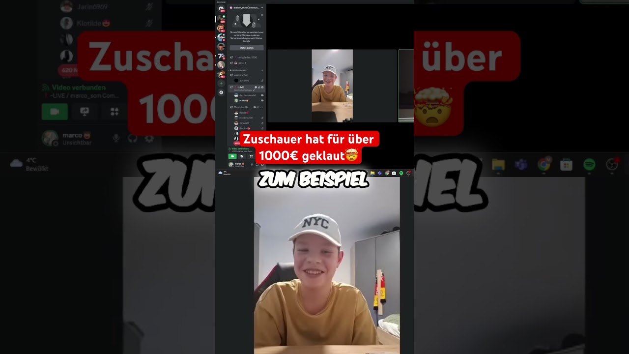 Zuschauer hat geklaut für über 1000 € 
