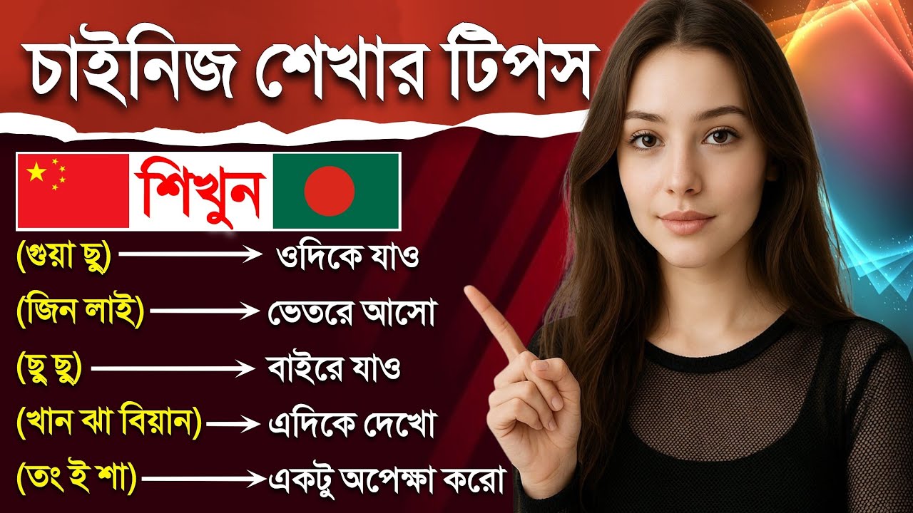 চাইনিজ শেখা মাত্র ১০ মিনিটে | ৪০টি দরকারি শব্দ বাংলা উচ্চারণে | Basic Chinese in Bangla