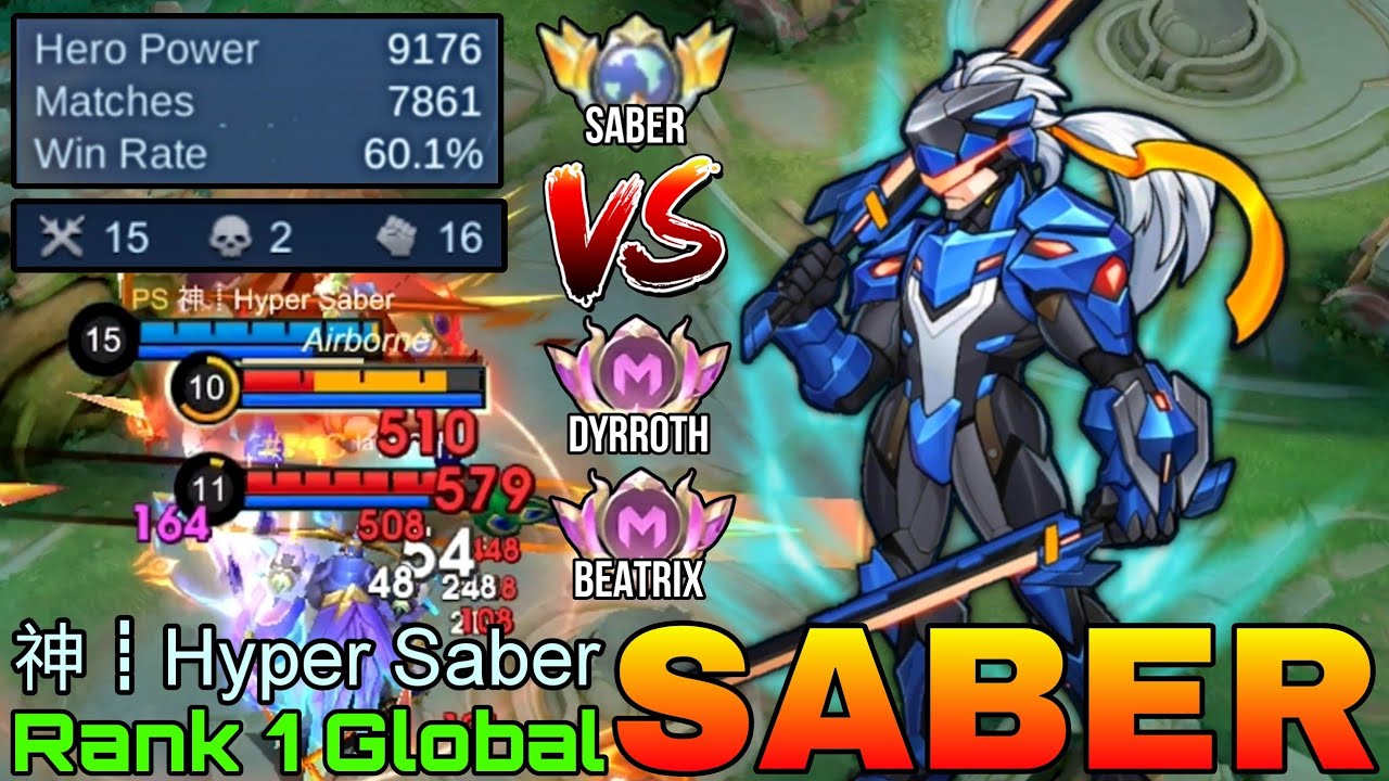 7,800+ Matches Saber VS Supreme Dyrroth & Beatrix - Top 1 Global Saber by 神┋Hyper Saber - MLBB