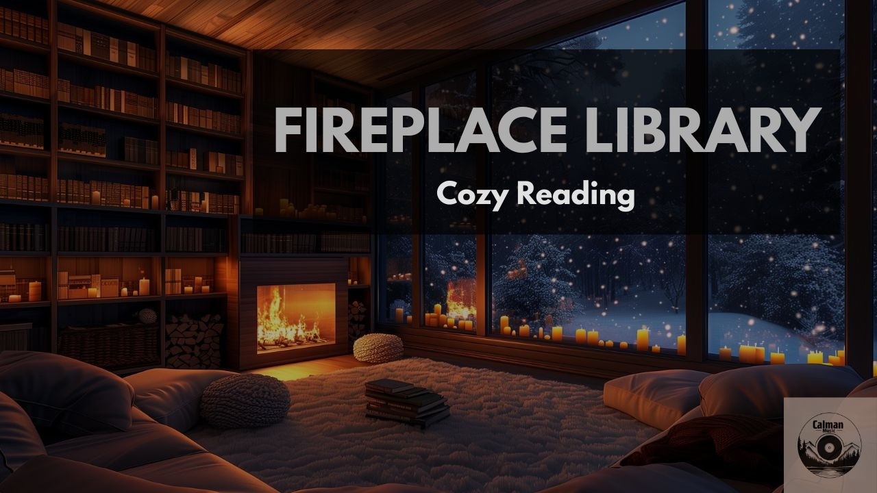 Fireplace Library 🔥 Cozy Reading & Deep Relax Ambience | Study, Focus, Calm