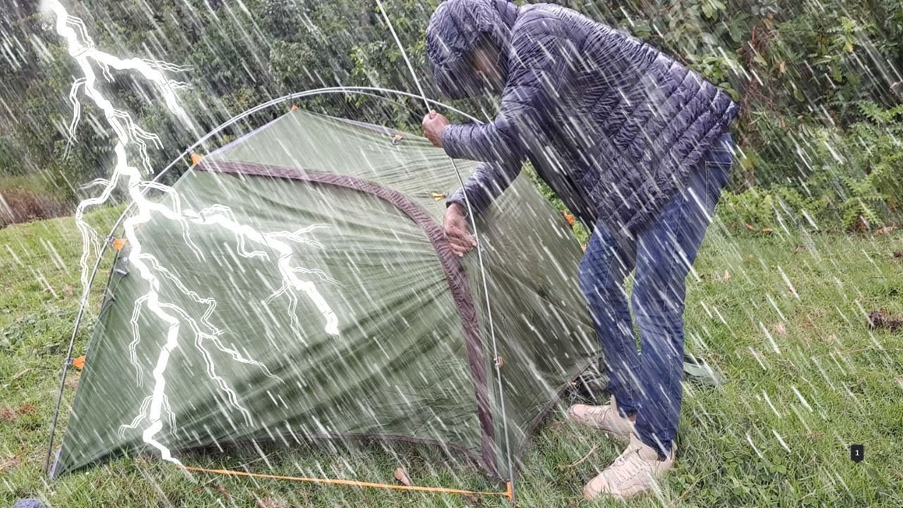 CAMPING IN THE RAIN WITH WARM AND COZY TENT | Camping In Kenya Africa | Nature ASMR