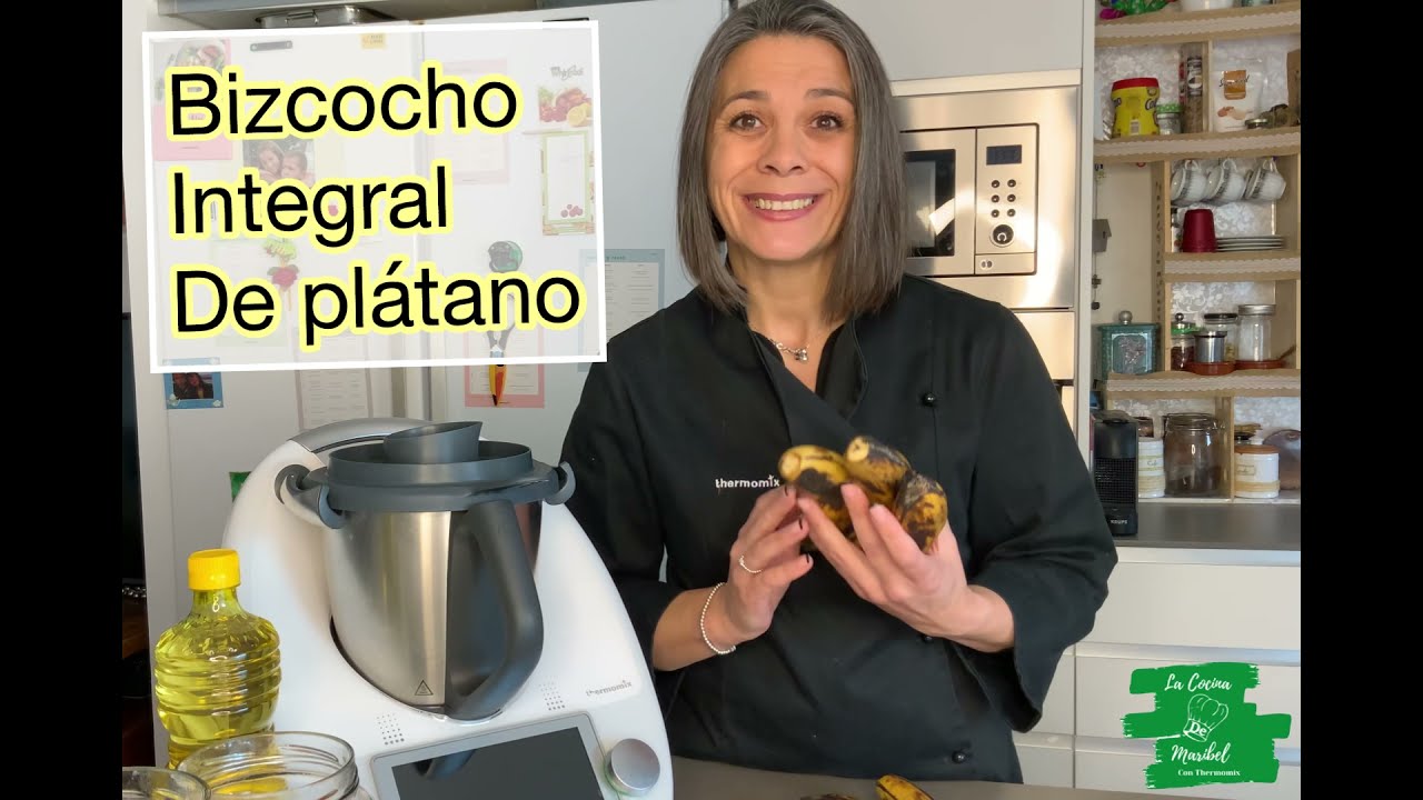 Bizcocho integral de plátano, con thermomix// La cocina de Maribel
