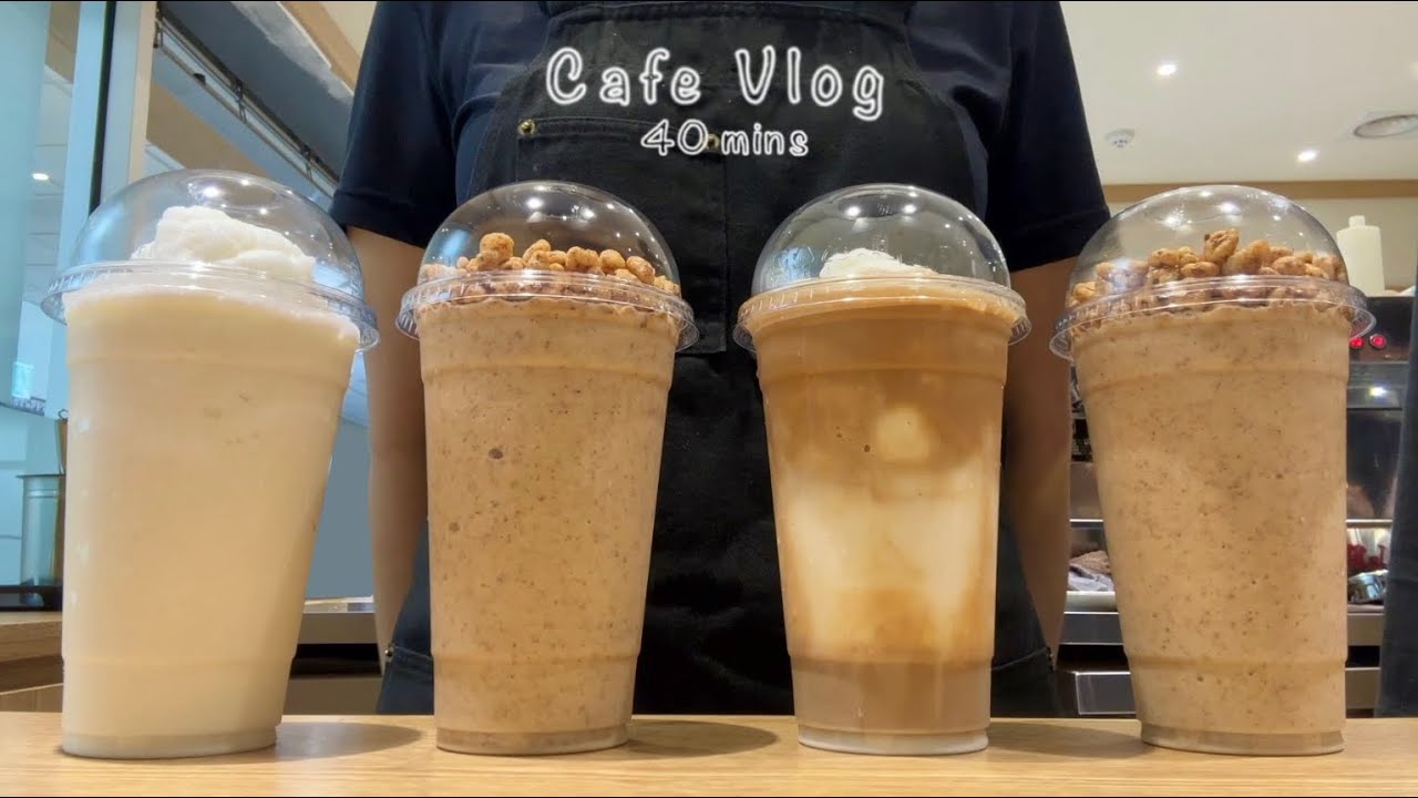 [4K] Cafe Vlog | 🤎🥛 개인카페브이로그 40분 몰아보기 🥜🤎