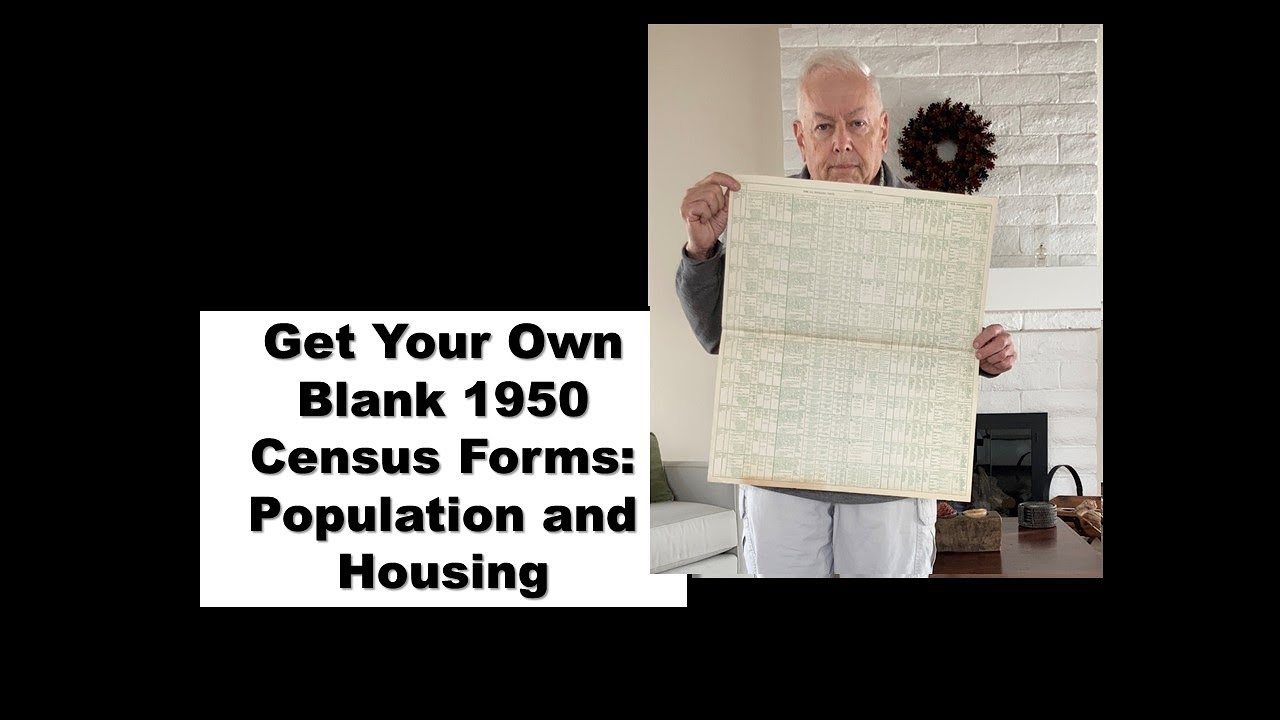 Get Your Own Blank 1950 Census Form Copy: Population and Housing