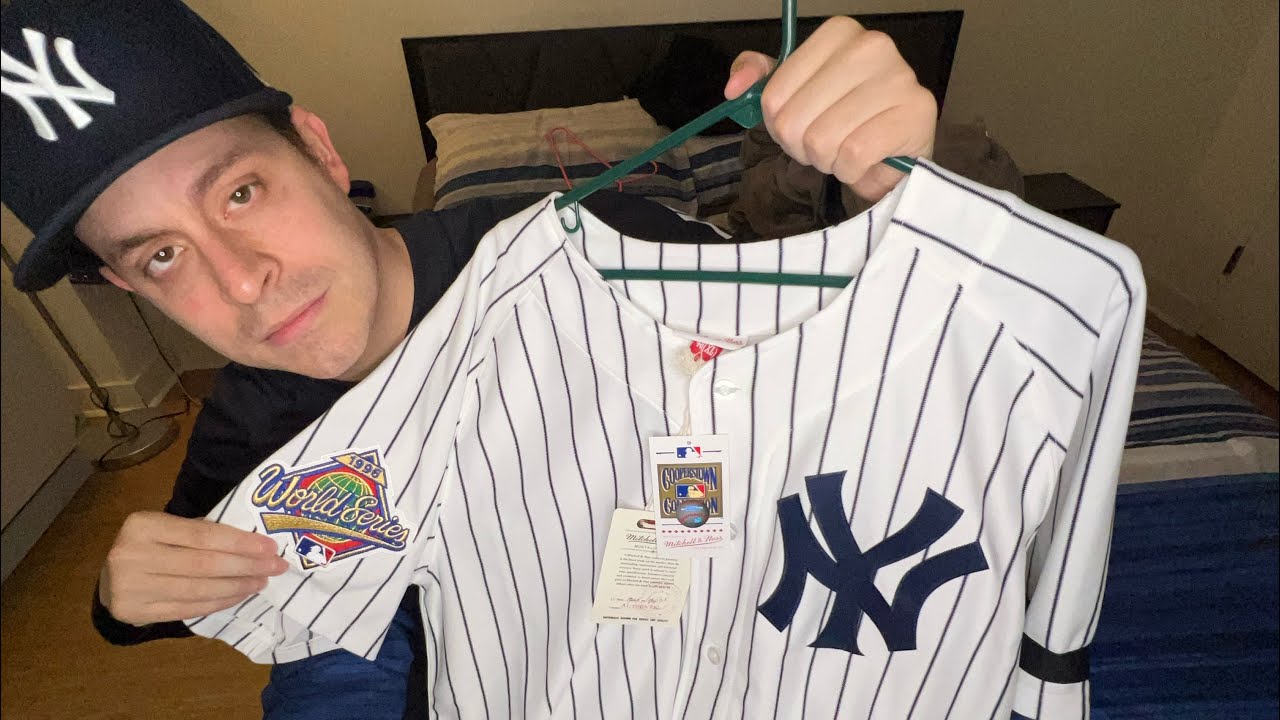 NY Yankees 1996 Derek Jeter World Series mitchell and ness ￼authentic home jersey unbagging ￼review😃