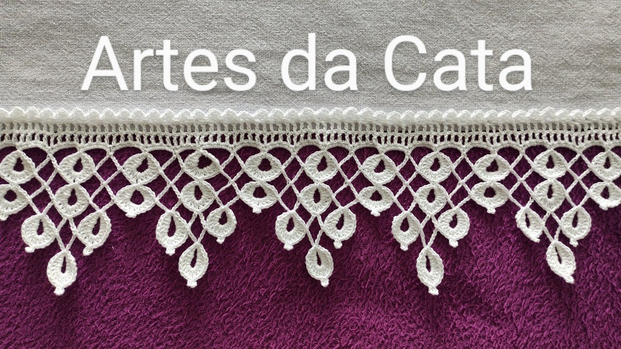 Bico em crochê #402 #artesdacata #bicoemcroche #panodepratocombicoemcroche #crochedacata