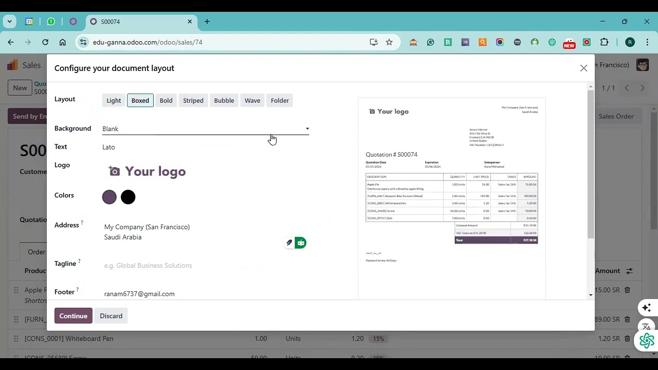 Create Sales Order Odoo 18