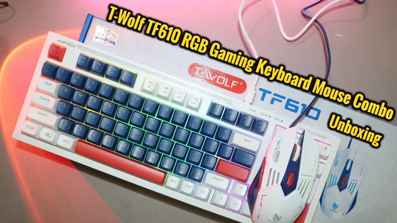 T Wolf TF610 RGB Gaming Keyboard Mouse Combo Unboxing