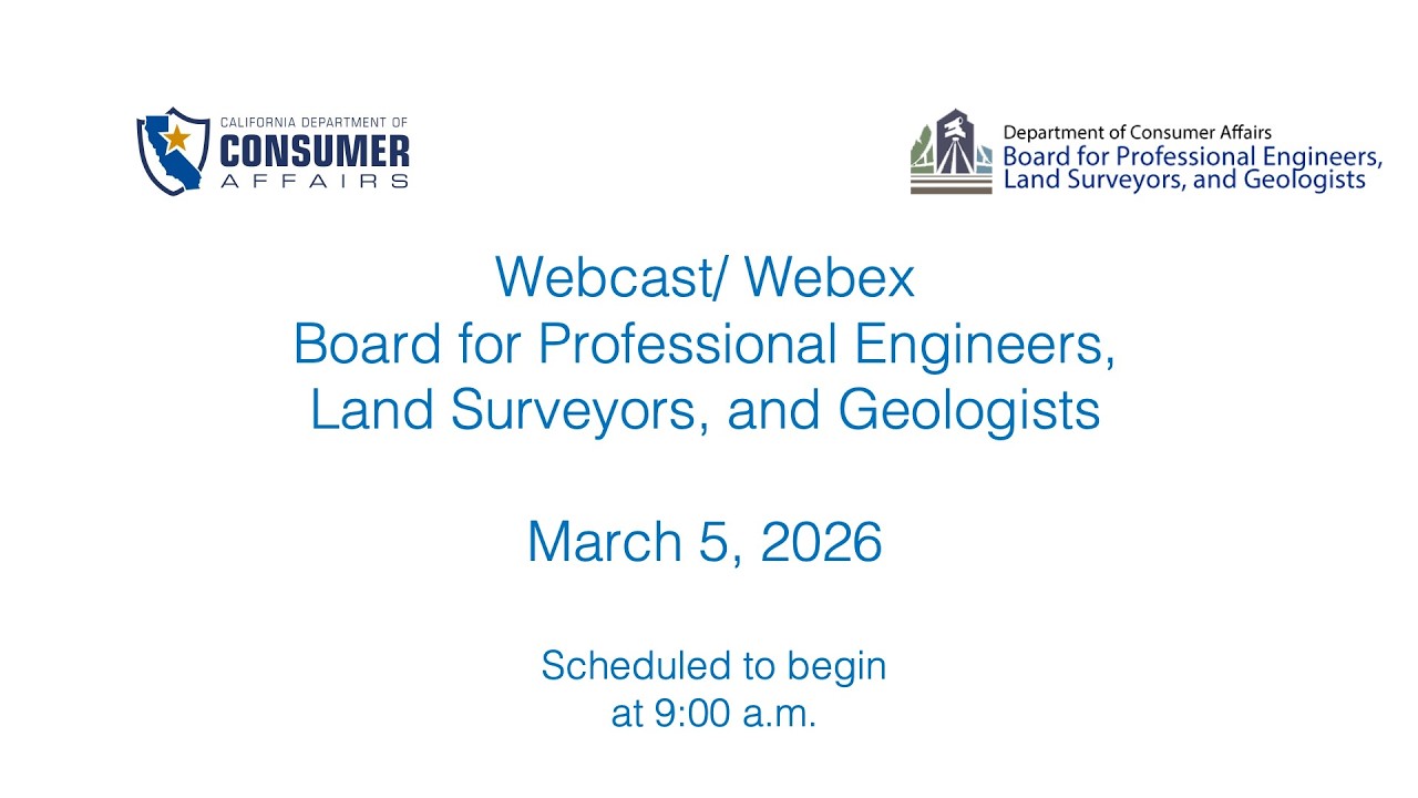 Board for Professional Engineers, Land Surveyors, and Geologists - Meeting March 6, 2026