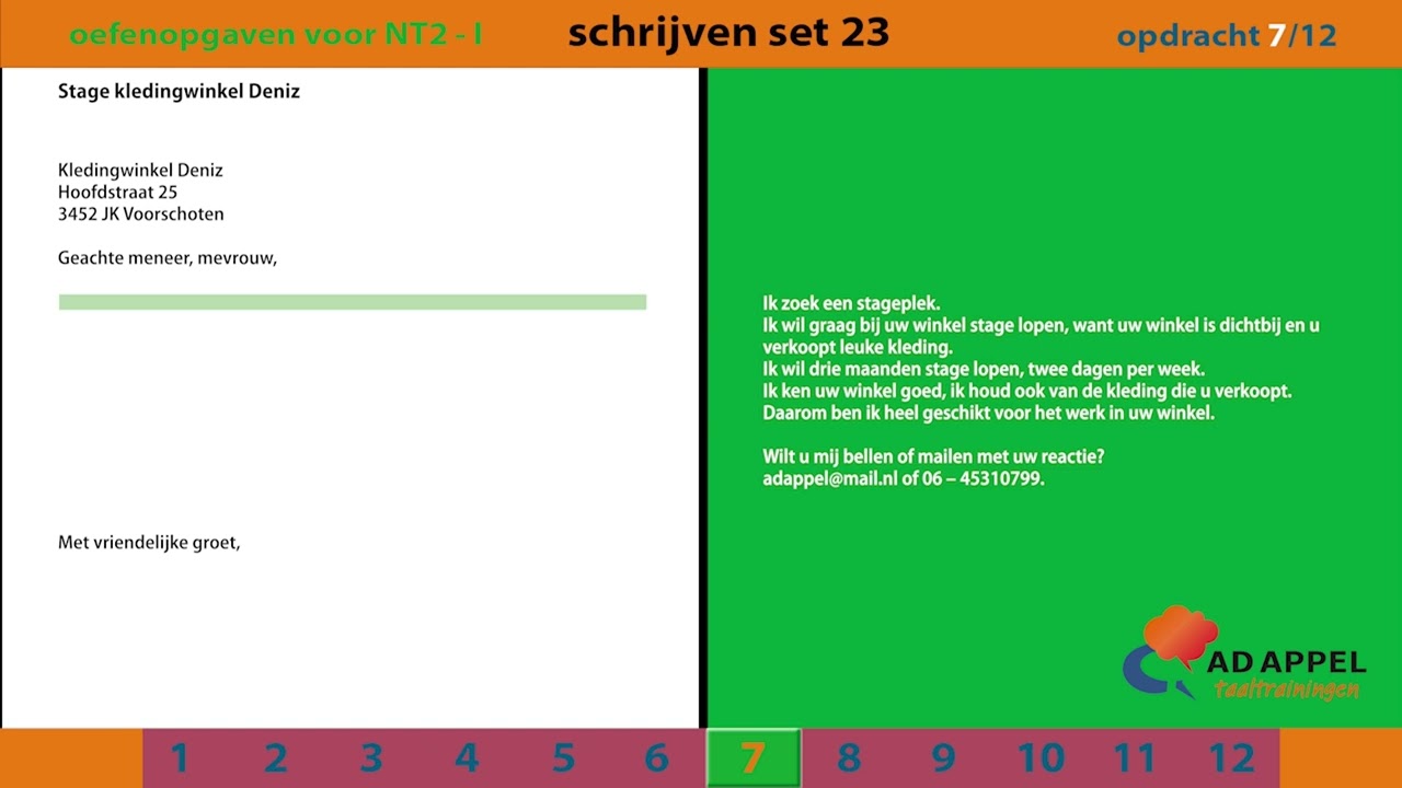 Staatsexamen B1 - Examenopgaven Set 23 – Schrijven.