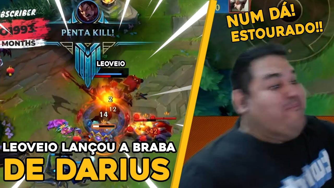 LEOVEIO CONSEGUIU PENTAKILL MITOLÓGICO DE DARIUS NO CELULOL - WILD RIFT CLIPS