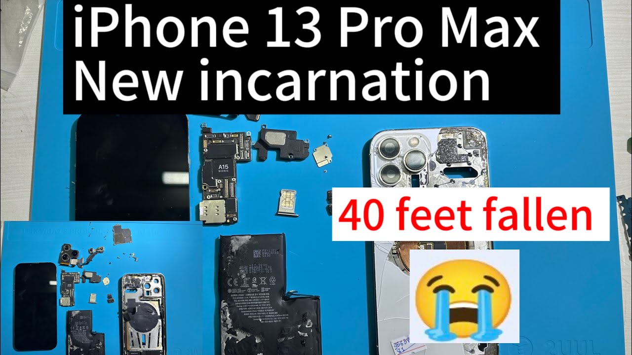 🫢🫢40 feet fallen iPhone 13 Pro Max housing LCD battery replacement 😷