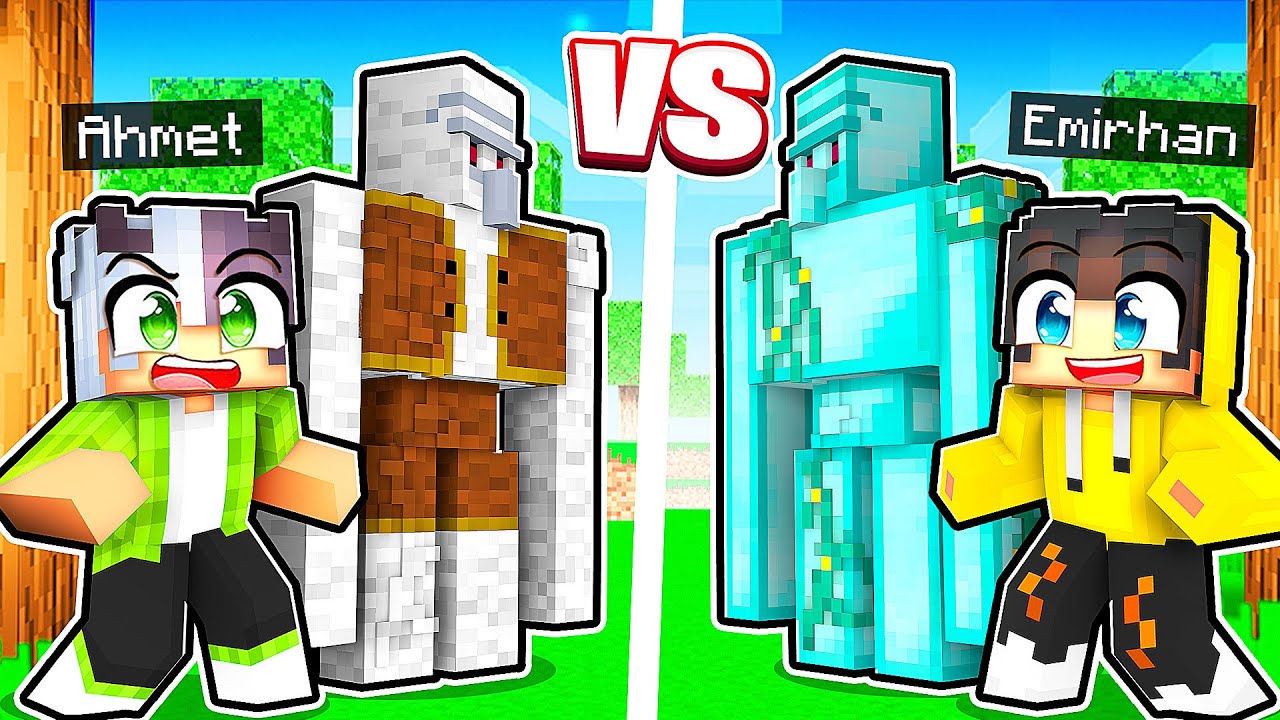 Minecraft: Fakir Golem vs Zengin Golem, Hangisi Hayatta Kalacak? 🤩