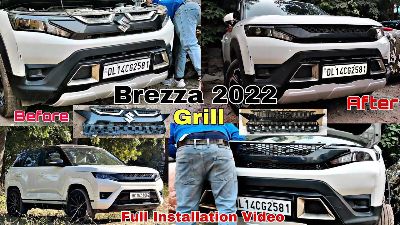 Brezza 2022 Rover Grill 💥 Full Installation video By GT Car Accessories