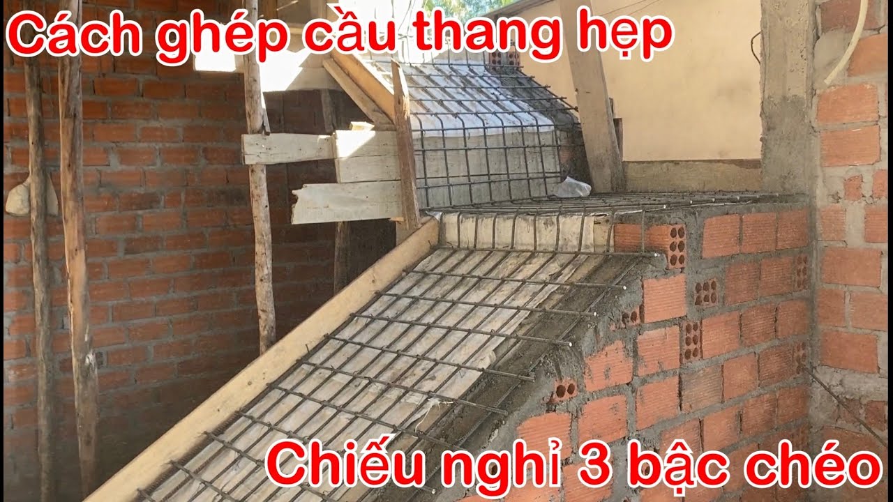 hướng dẫn chia bậc ghép cốp pha cầu thang vuông góc hẹp chiếu nghỉ có (3 BẬC CHÉO) dễ hiểu nhất