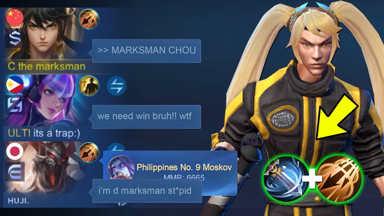 MARKSMAN BUILD CHOU PRANK!! THEY THINK I'M TROLLING SO I DID THIS... - Mobile Legends