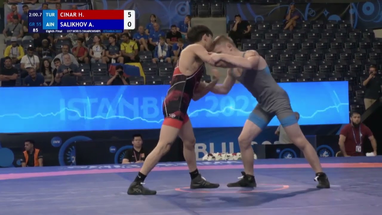 Eighth Final &bull; U17 GR 55Kg &bull; Halil CINAR (TUR) vs. Airat SALIKHOV (AIN)