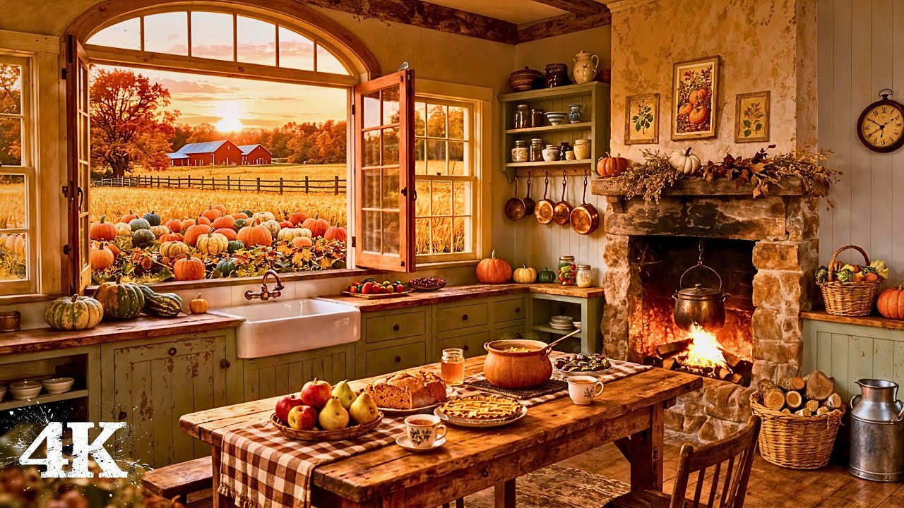A Thousand Autumns in Grandma&rsquo;s Kitchen | Crackling Fire & Nature Whispers