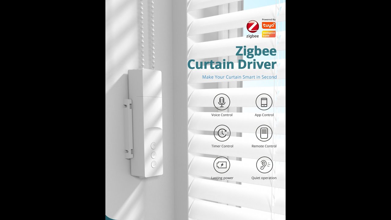 Motor inteligente Zigbee  Zemismart para Persianas e Cortinas– compatível com Alexa e Google e Siri!