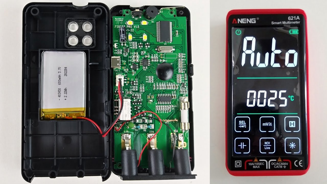 Multímetro Aneng 621A - Unboxing, testes e desmontado (unboxing radical)