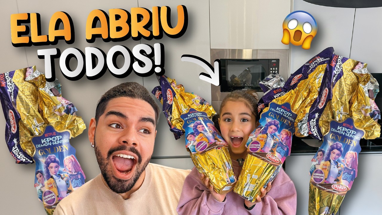 ABRINDO OVOS DE PÁSCOA COM A MIA 🐰😍