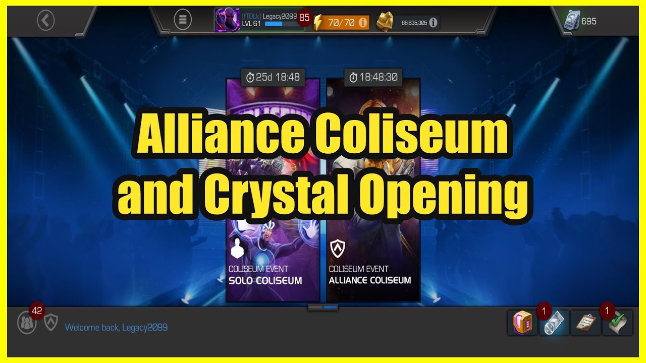Alliance Coliseum and Crystal Openings LIVE | MCOC Stream 198