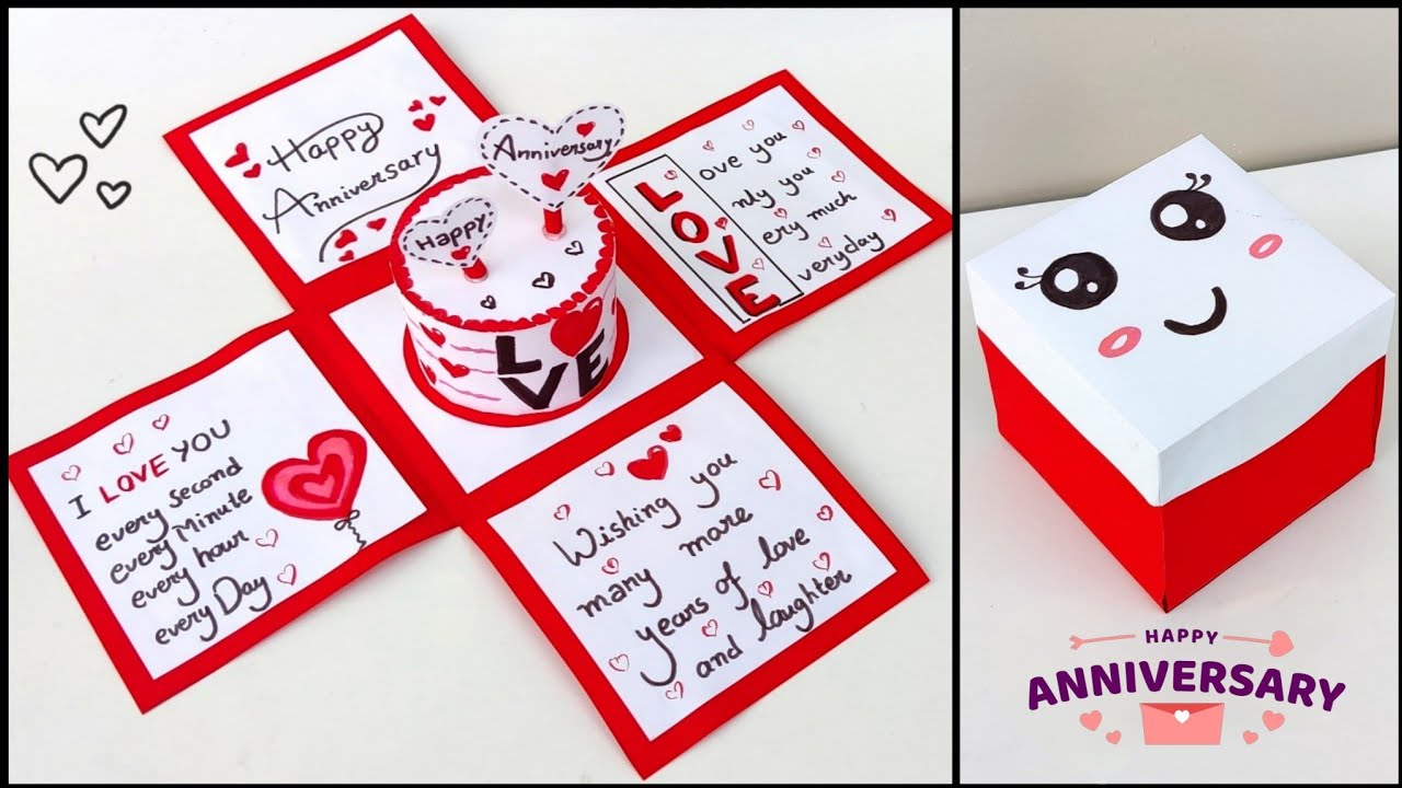 Happy Anniversary gift box for mom and dad 2026 / Anniversary card making ideas handmade 
