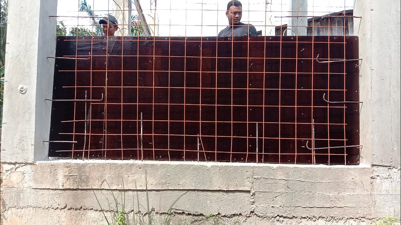 DINDING SIMTEM COR BETON MENGUNAKAN BESI WIREMESH TAHAP PERTAMA