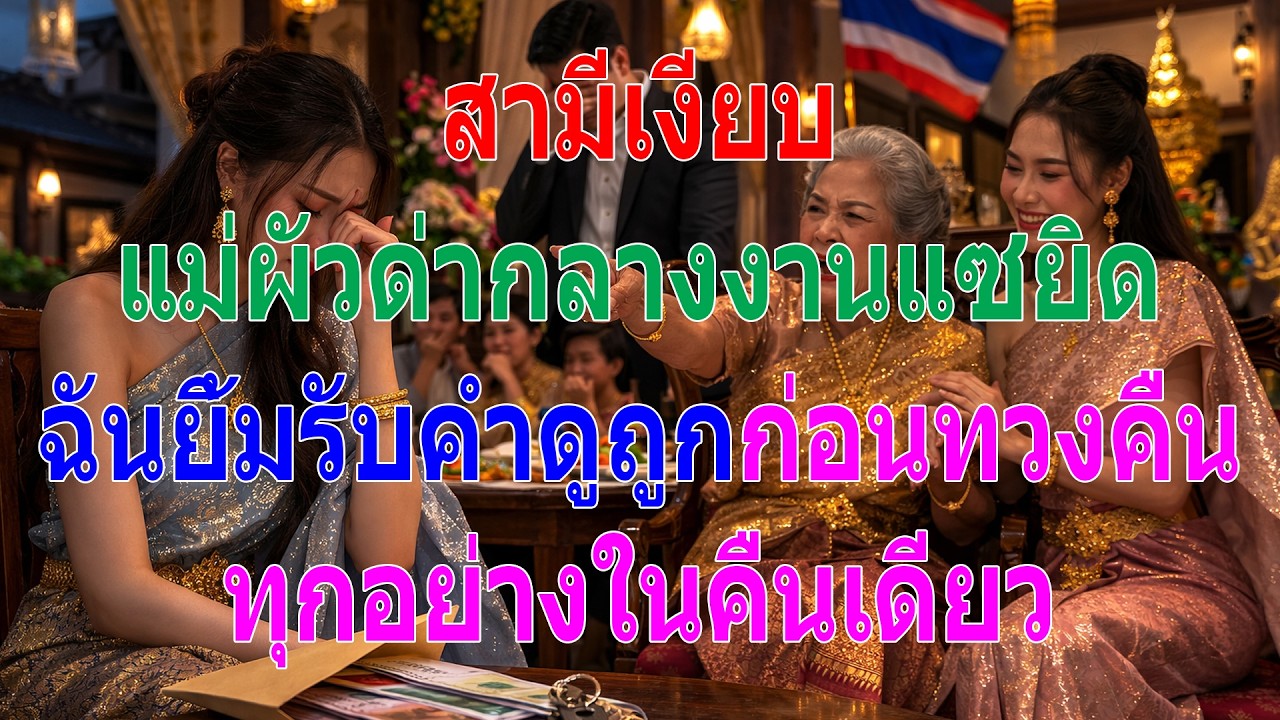 สามีเงียบ แม่ผัวด่ากลางงานแซยิด ฉันยิ้มรับคำดูถูก ก่อนทวงคืนทุกอย่างในคืนเดียว