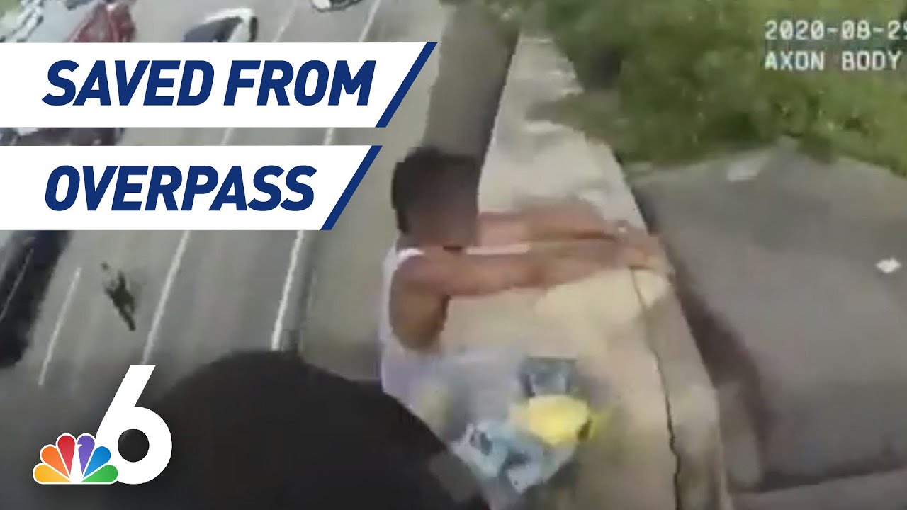 Miami-Dade Officers Rescue Man Hanging From Overpass | NBC 6