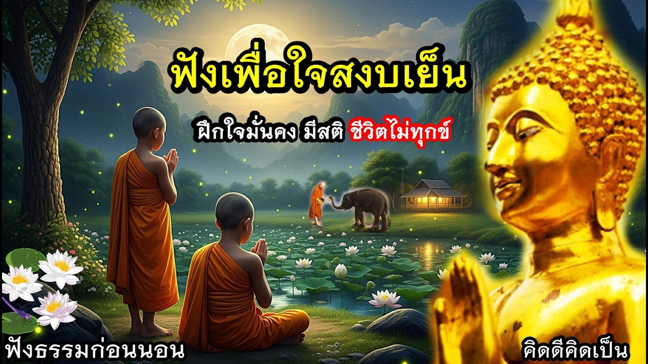 ฟังธรรมก่อนนอน ฝึกใจให้มั่นคง ใจสงบเย็น🙏ใจสงบขึ้น(1441)7