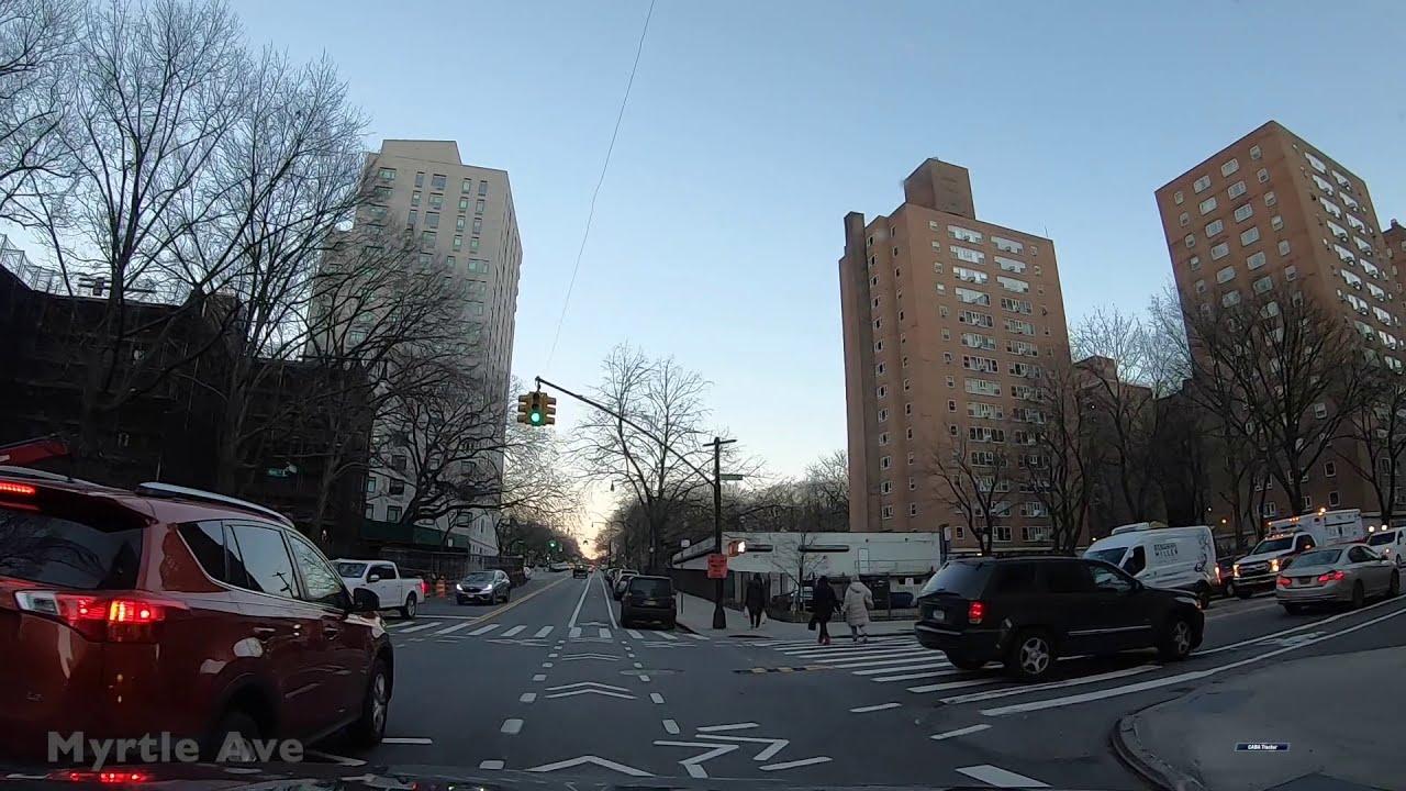 Driving on Myrtle Avenue, Brooklyn, NY