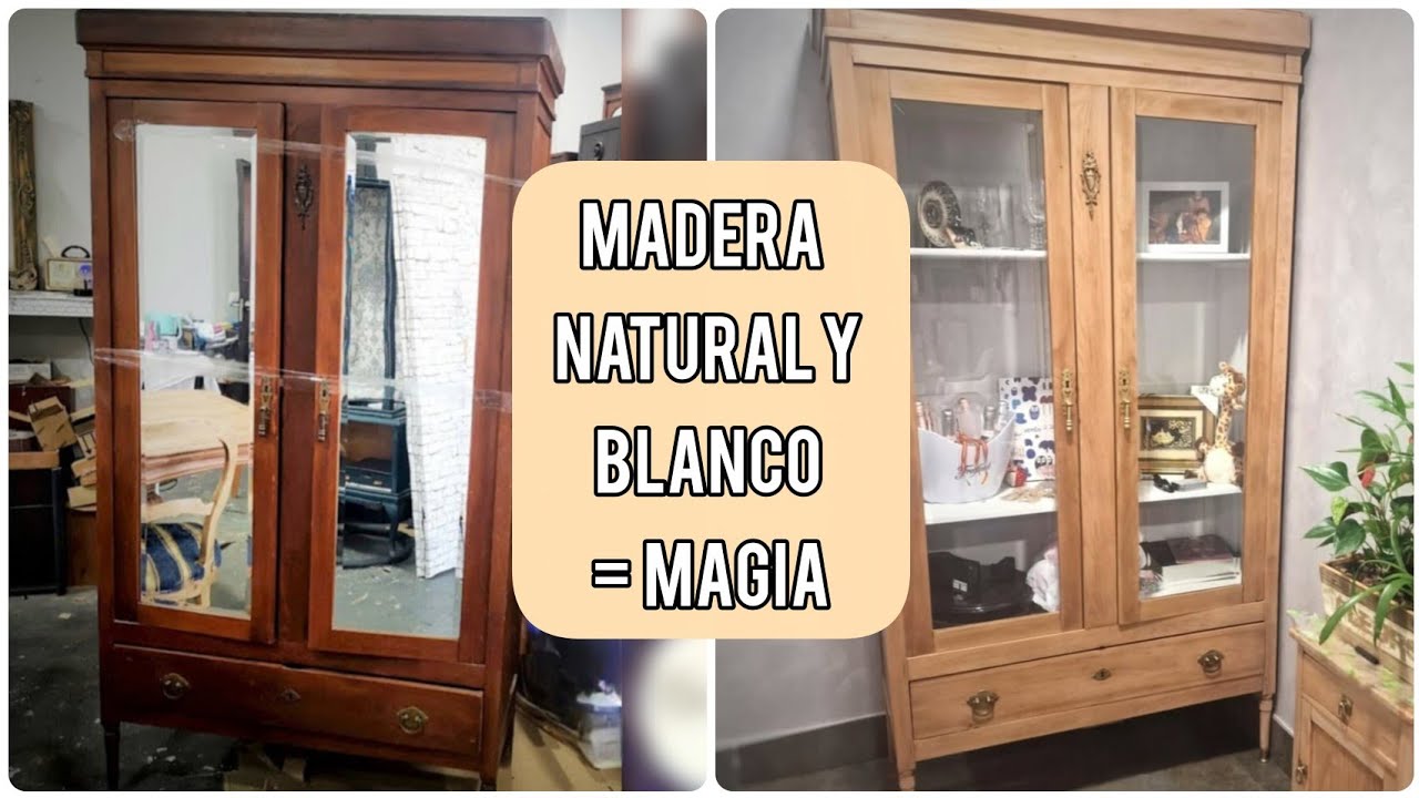 Transformamos este armario antiguo  !Sin espejos y con madera natural!